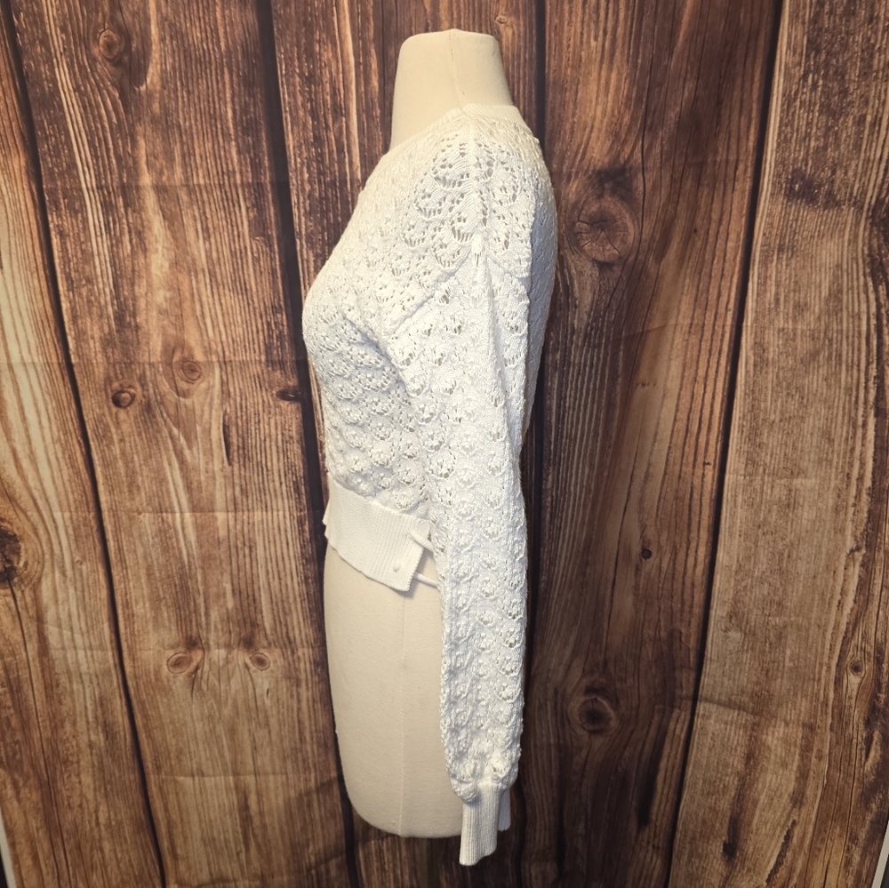 Lulus Always All Mine Croppes Sweater Size M Ivory - Picture 4 of 9